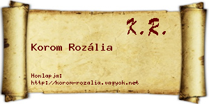 Korom Rozália névjegykártya